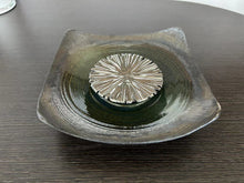 YOSHANTEA handcrafted ceramic tea pot holder in natural glaze finish, side view.