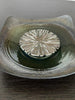 YOSHANTEA handcrafted ceramic tea pot holder in natural glaze finish, side view.